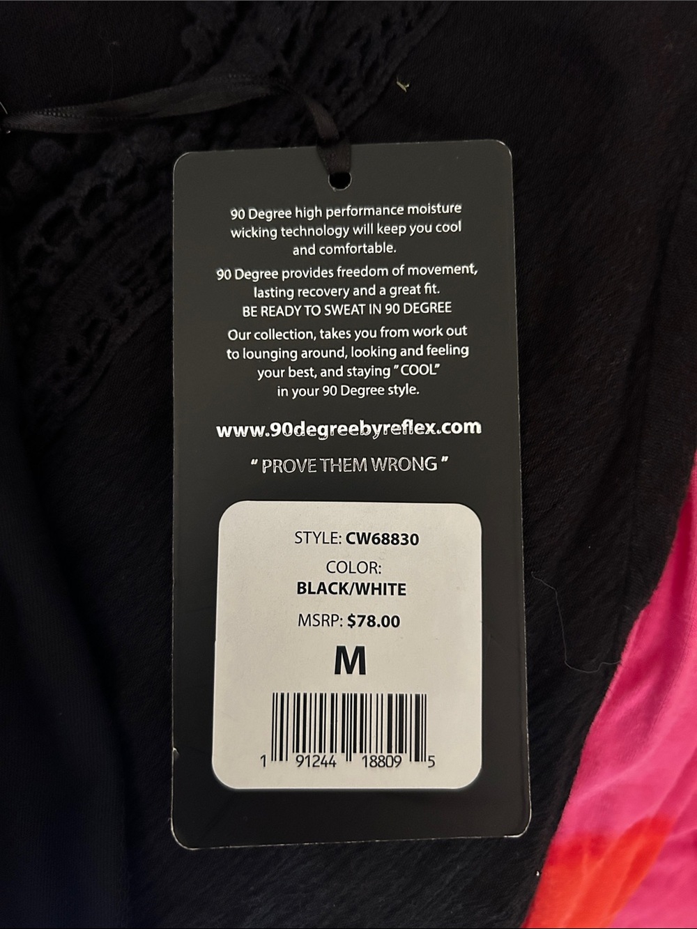 90 Degree By Reflex Black and White Heart-Back Ladies' Active Leggings - Picture 5 of 5